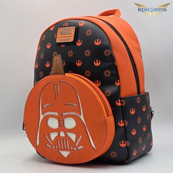 Loungefly Star Wars Darth Vader Glow-in-the-Dark Jack-o-Lantern Backpack Set New main image 8